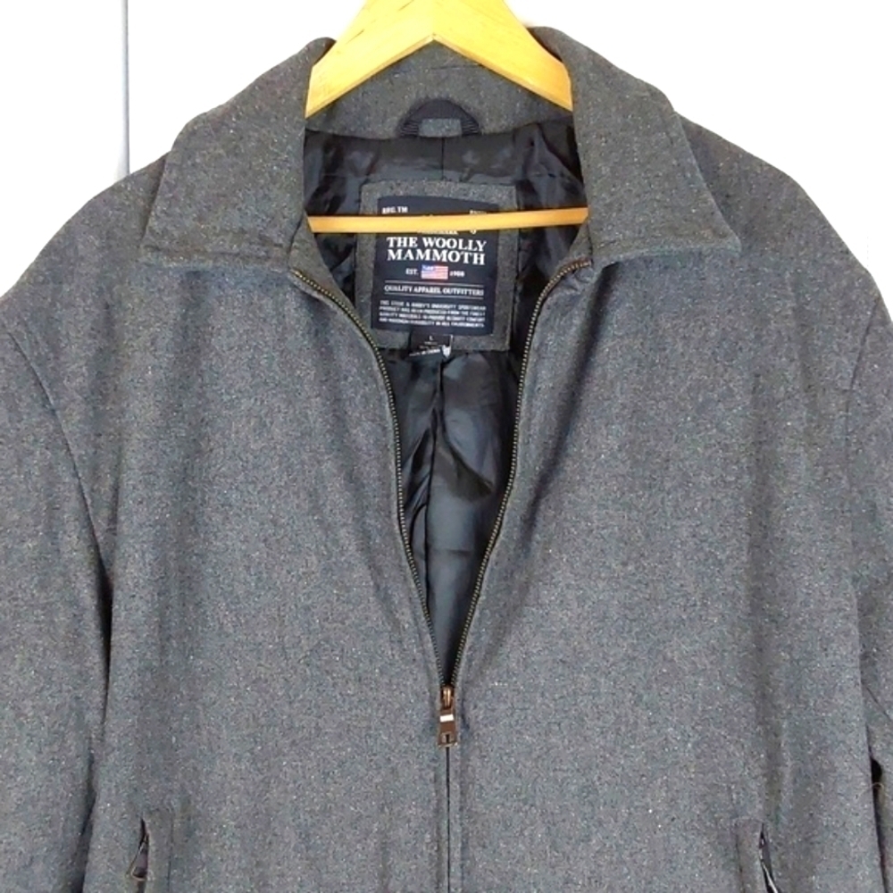 Steve & Barry's Wooly Mammoth Dark Gray Wool Dress Coat Preppy Neutral Sz.L - Picture 2 of 13